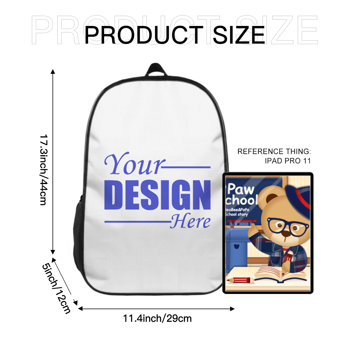 Casual Backpack with Fishbone Design & Pencil Case – Custom Design - Storage - BuyEcEc