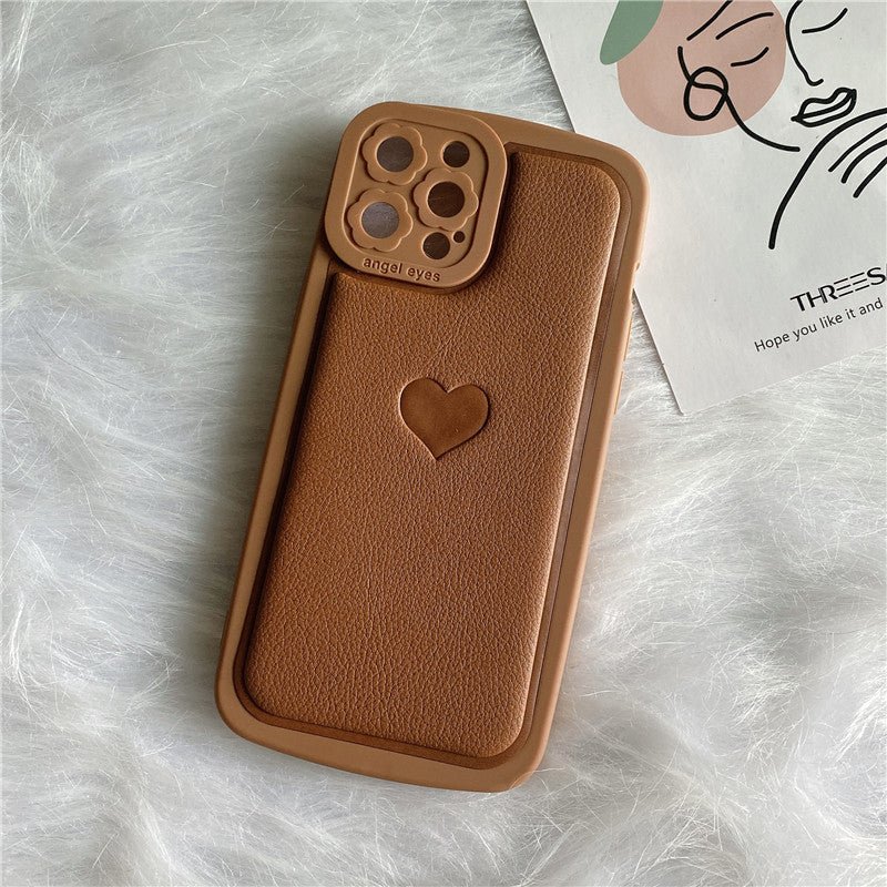 iPhone Case Cover Embossed Love Heart Faux Leather - iphoneCases - BuyEcEc