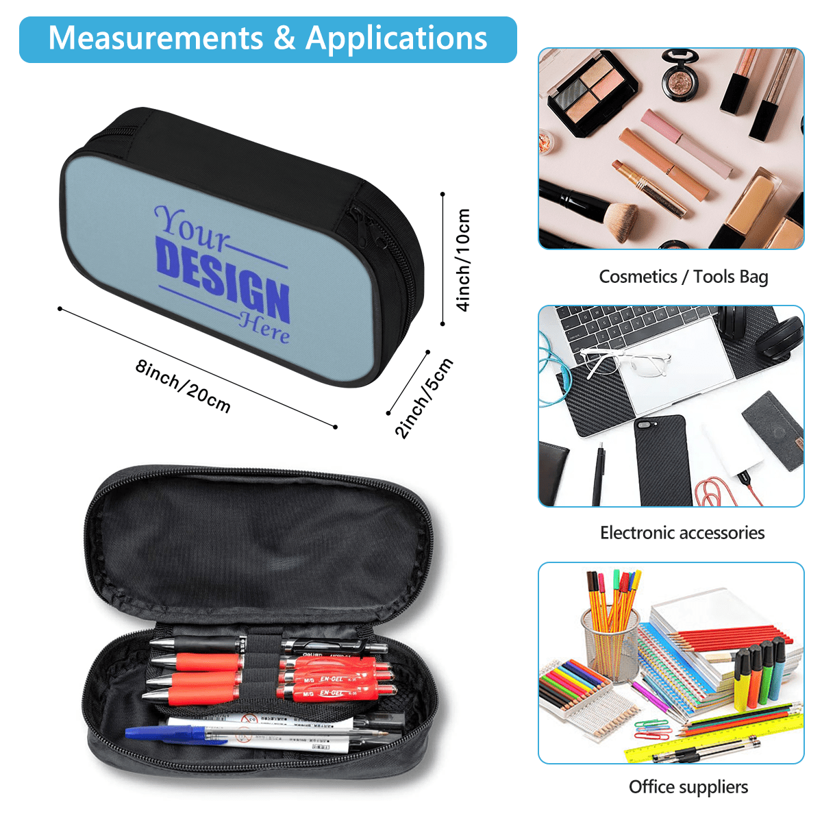 Pencil Case with Elastic Band – Custom Design - Storage - BuyEcEc