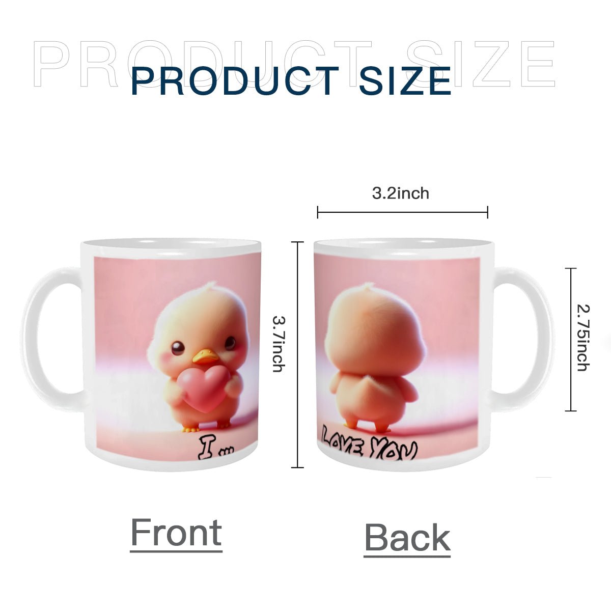 Personalized Adorable Baby Animals Holding a Heart 11 Oz Mug - mugs - BuyEcEc