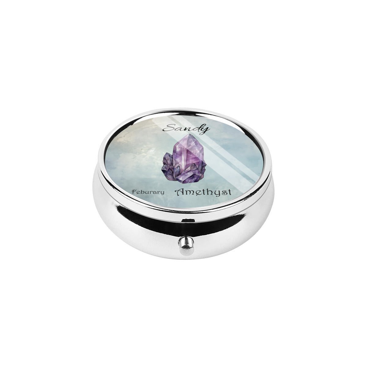 Personalized Birth Stone Compact Pill Case Box - pillboxes - BuyEcEc