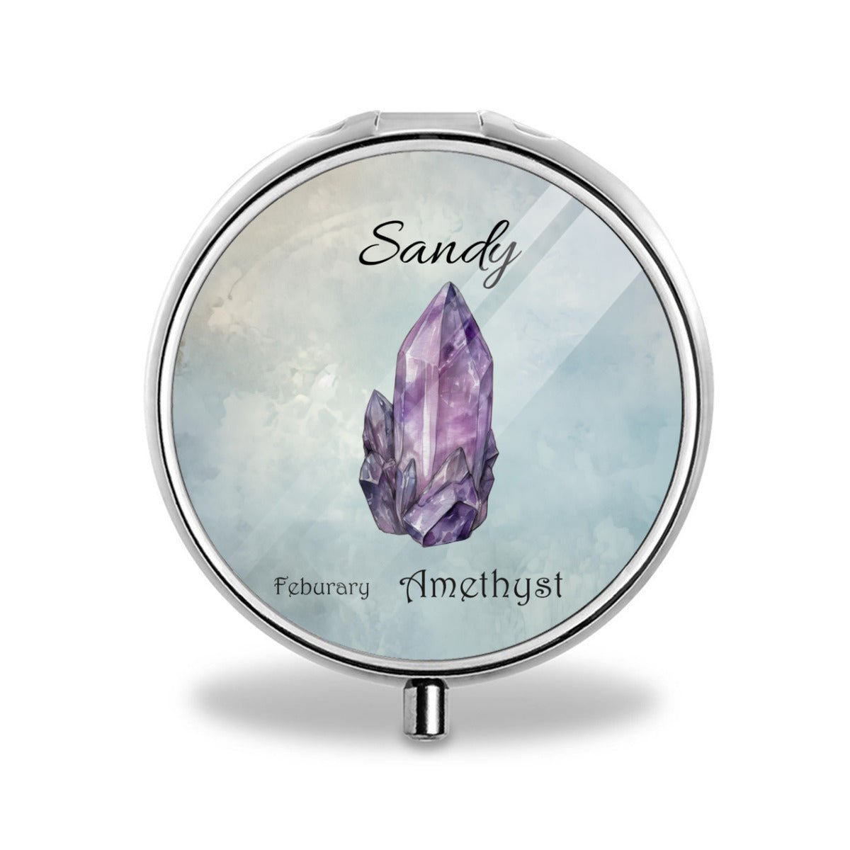Personalized Birth Stone Compact Pill Case Box - pillboxes - BuyEcEc