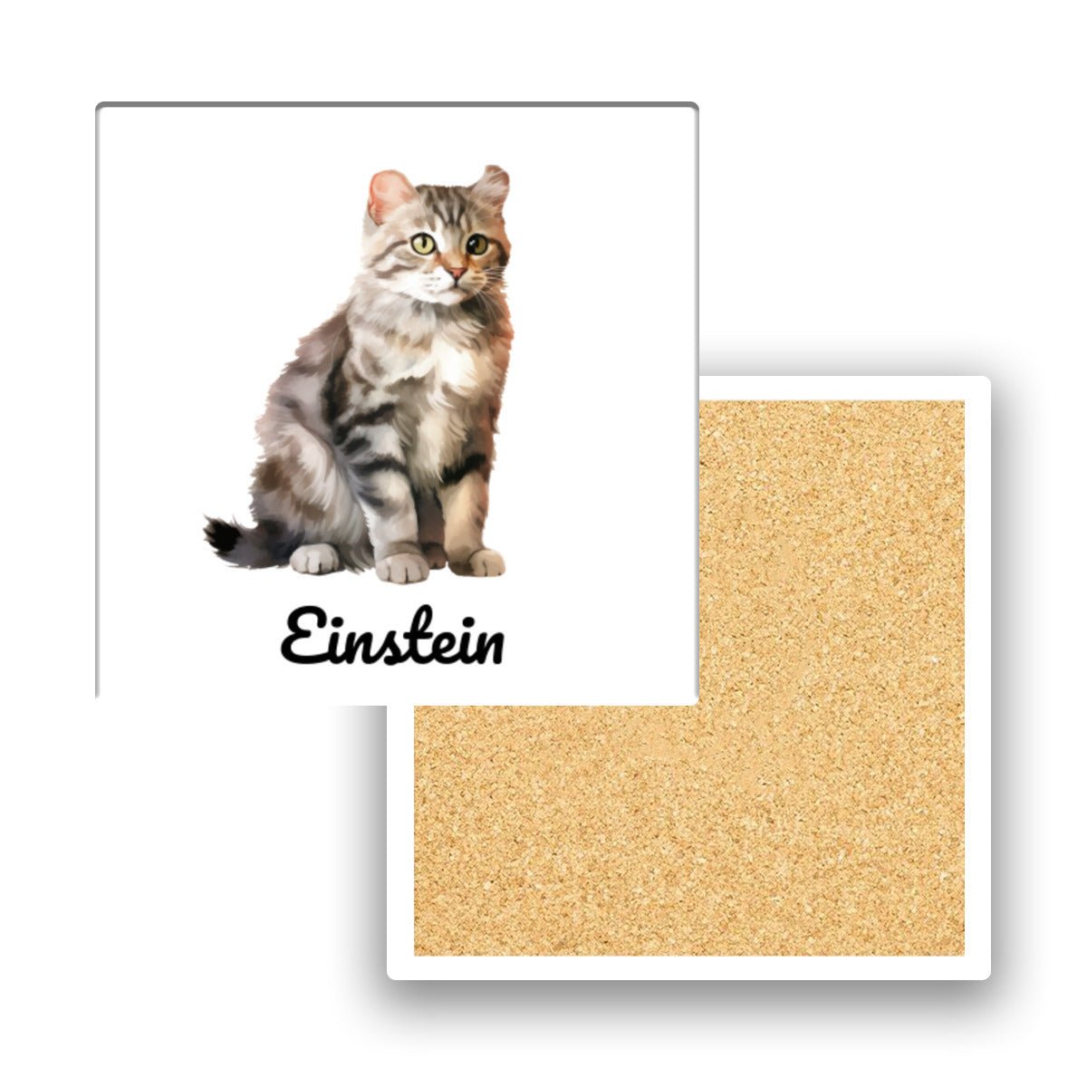 Personalized Cat Breeds Square Coaster - coasters - BuyEcEc