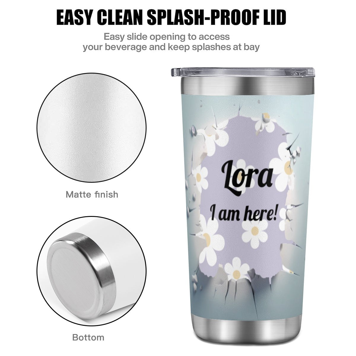Personalized Crazy Cow 20 Oz Tumbler Travel Coffee Mug - tumblers - BuyEcEc