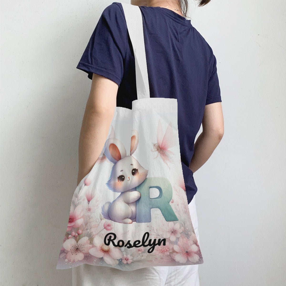 Personalized Cute Animal Alphabet Linen Tote Bag - ToteBags - BuyEcEc