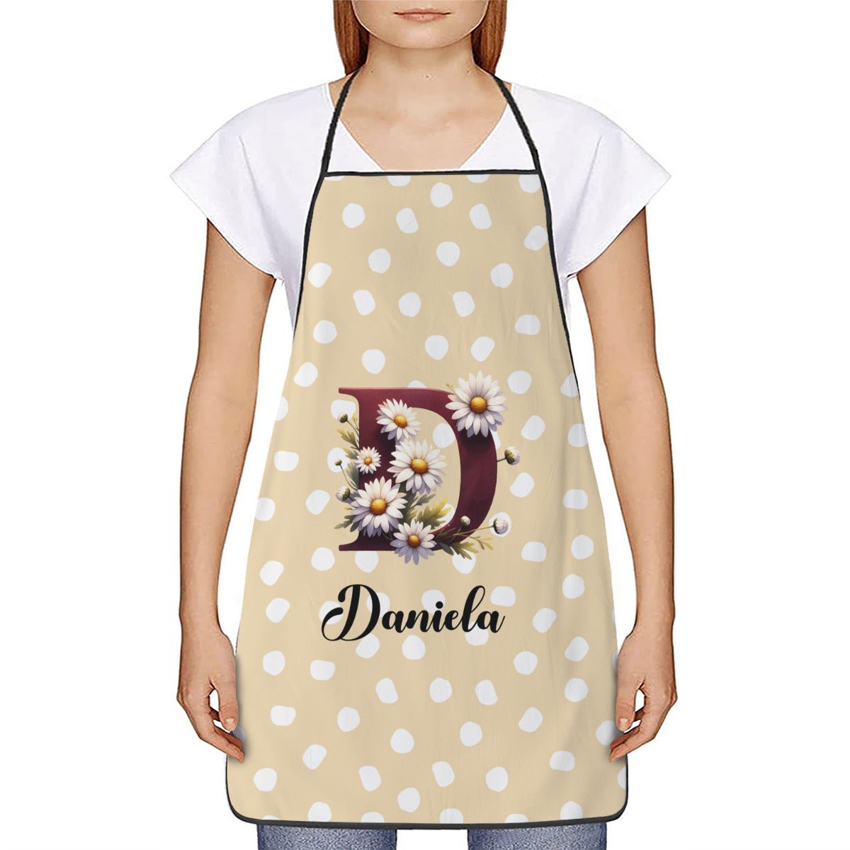 Personalized Daisy Monogram Apron - aprons - BuyEcEc