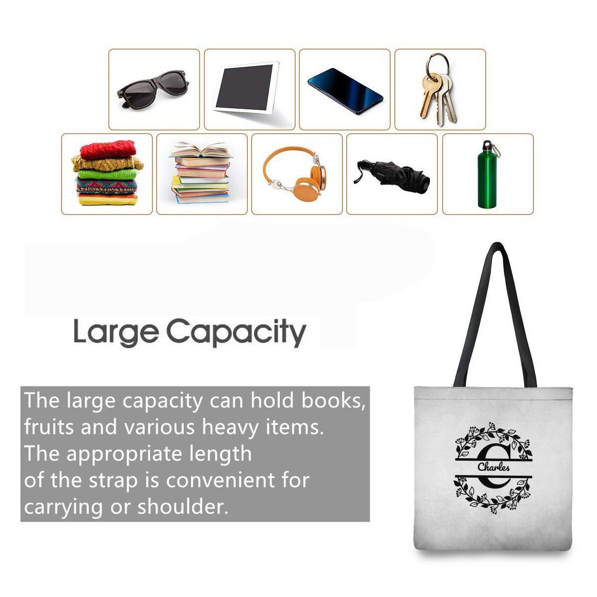 Personalized Monogram Shopping Bag (2 - Sided Print) - ToteBags - BuyEcEc