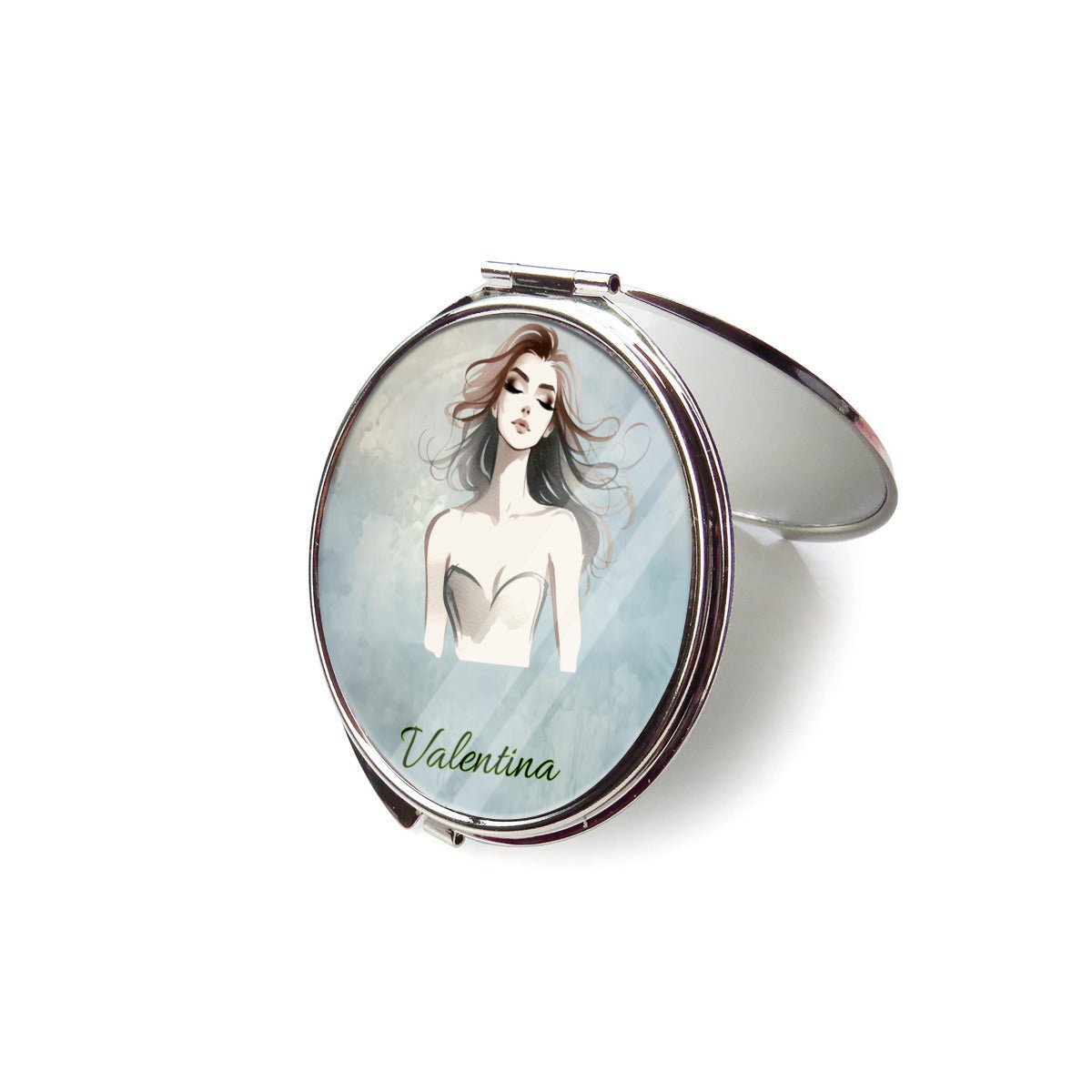 Personalized Woman Sketch Compact Folding Mirror - PortableMirrors - BuyEcEc