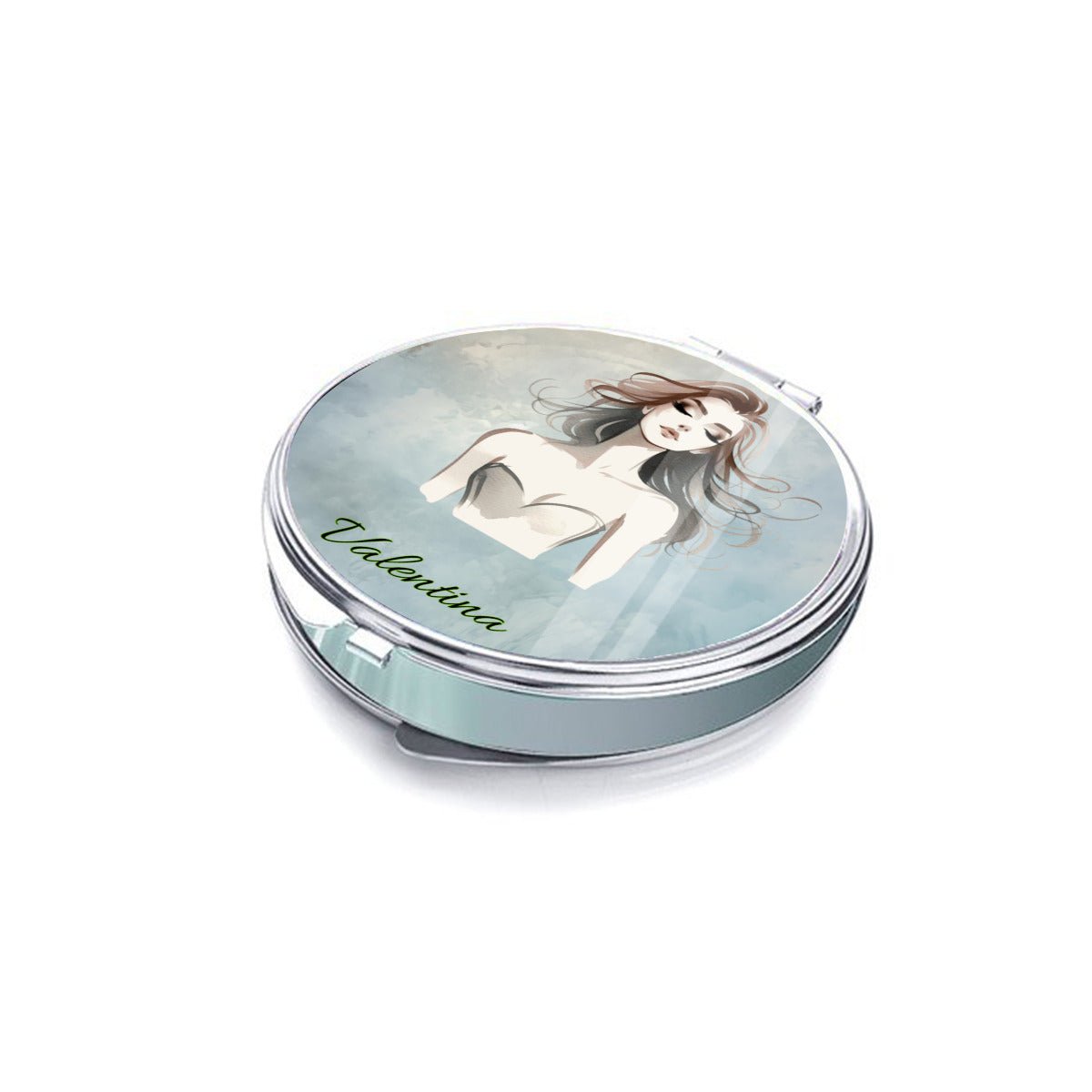 Personalized Woman Sketch Compact Folding Mirror - PortableMirrors - BuyEcEc