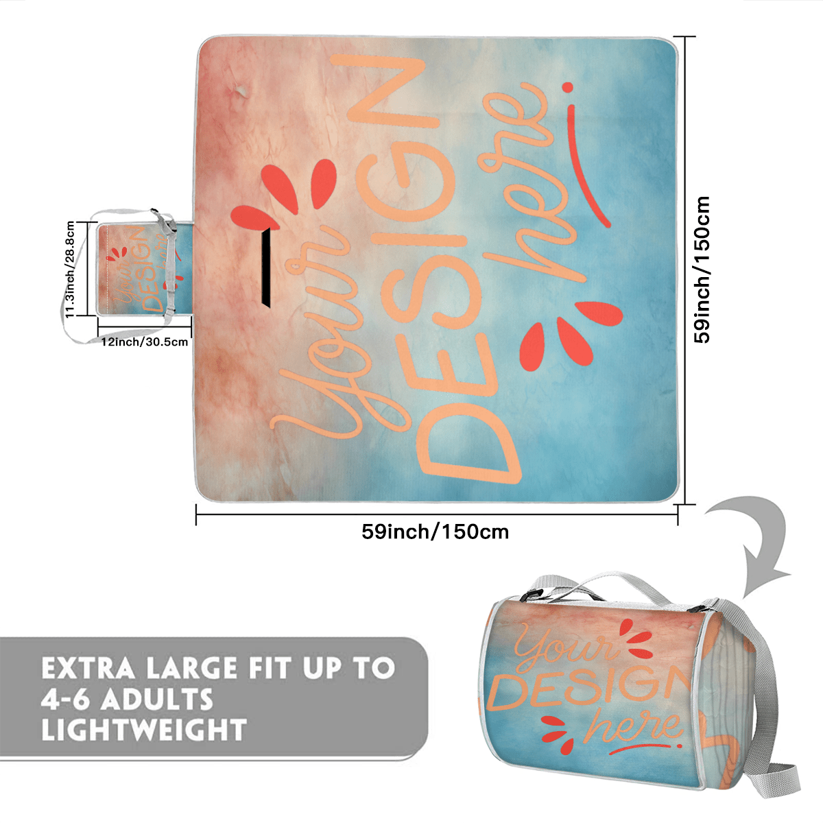 Square Picnic Mat Polyester Heat Transfer - BuyEcEc