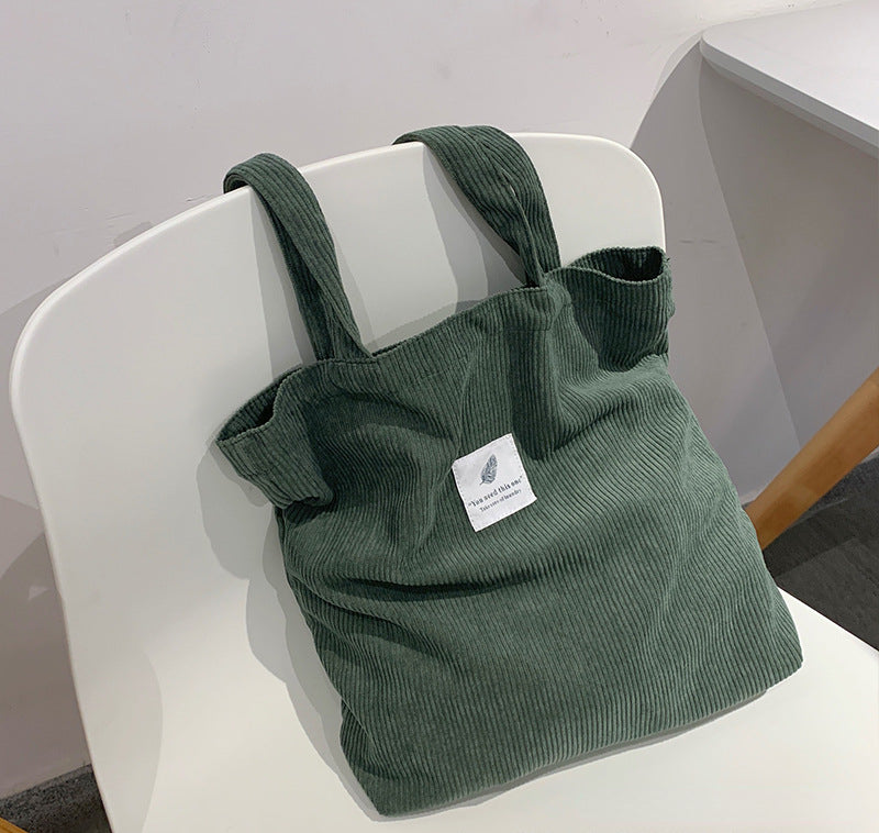 Corduroy Tote Bag Shoulder Bags Messenger Bag Lightweight Handbag Grocery Bag Women Cute Tote Bag Travel Bag for Women 067-AA3-0007