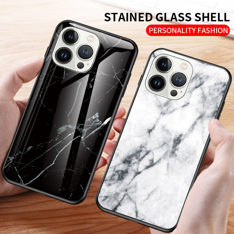 Tempered Glass Marble Texture iPhone 14 13 12 11 Pro Max Mini X XS Max XR 7 8 Plus SE 2020 070-AA1-0011