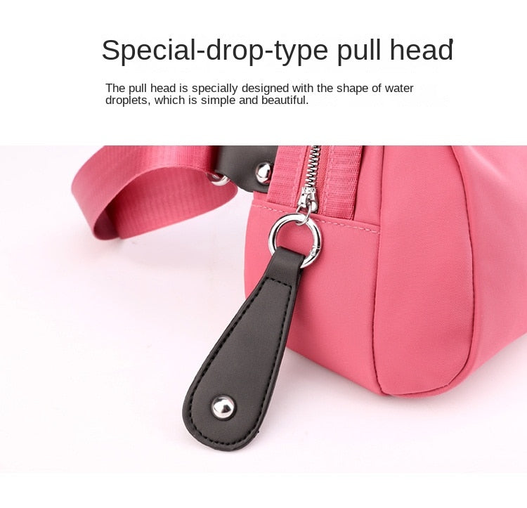 Waterproof Nylon Shoulder Bag For Women Wide Strap Bag Good Quality Shoulder Bag Soft Shell Bag 067-AA3-0021