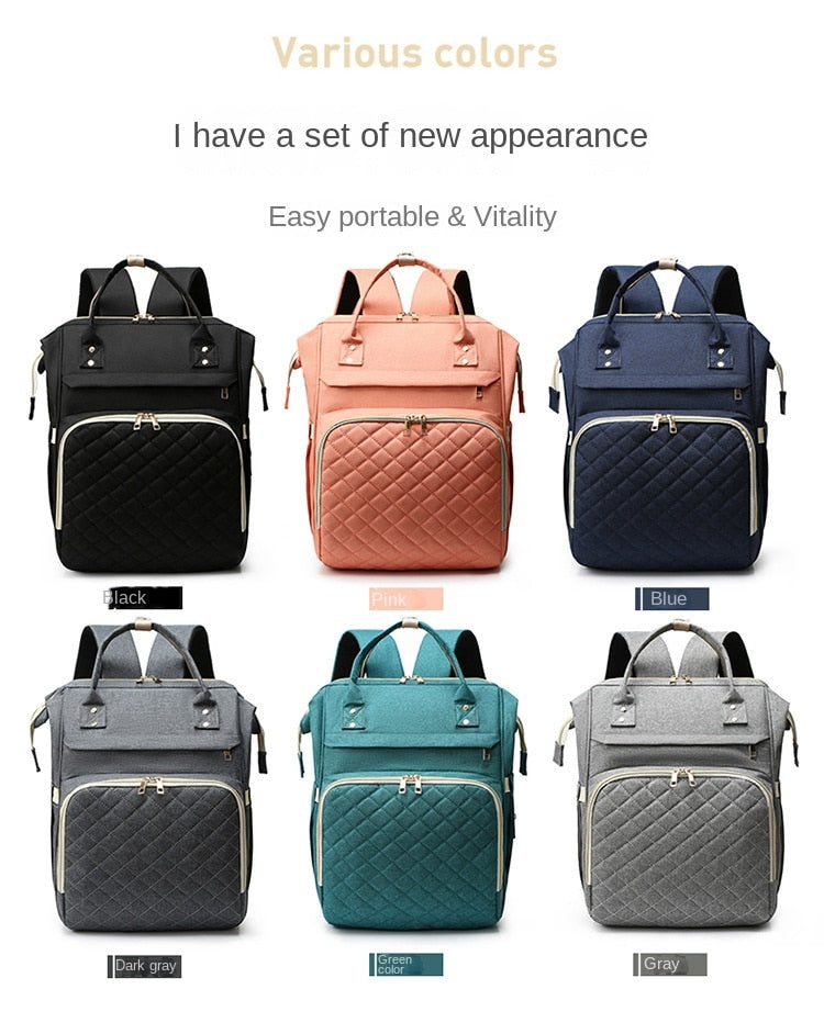 Reusable Diaper Bag Large Capacity Travel Portable Backpack Double Shoulder Foldable Mother Leisure Outdoor Multifunctional Fashion 067-AB1-0002
