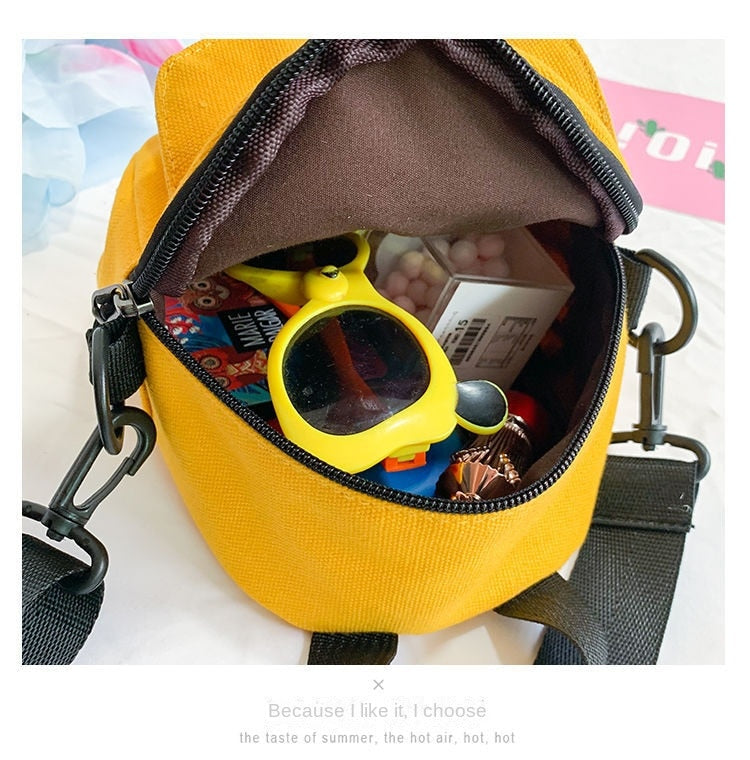 Small Canvas Fabric Handbag Casual Cross Body Shoulder Bag with Detachable Shoulder Strap for Girls Kids 067-AA3-0001