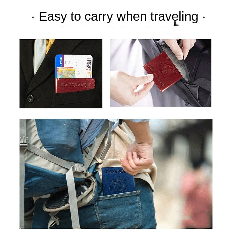 Passport Holder with Vaccine Card Slot, Multifunctional Leather Card Case Travel Accessories 070-AA3-0004