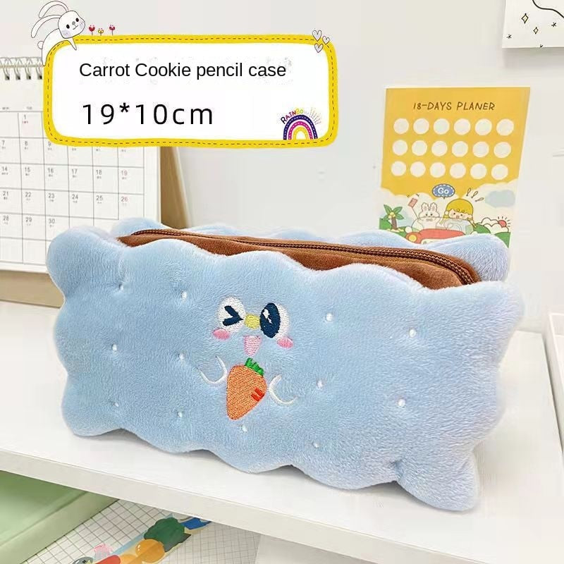 Pencil case Pen Case Sandwich Biscuit Plush Pencil Case Student Stationery Receipt Bag Creative Cute Girl Heart Makeup Bag 067-AA8-0001