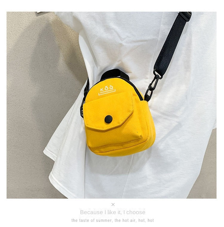 Small Canvas Fabric Handbag Casual Cross Body Shoulder Bag with Detachable Shoulder Strap for Girls Kids 067-AA3-0001