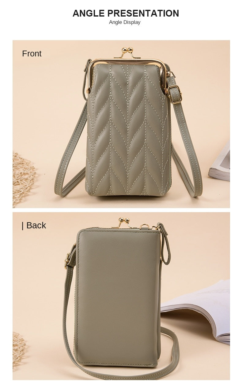 Crossbody Bags Mobile Phone Wallet Bags, Mini Shoulder Bag with Strap & Card Slots for Women Girl ,Green 067-AA3-0018