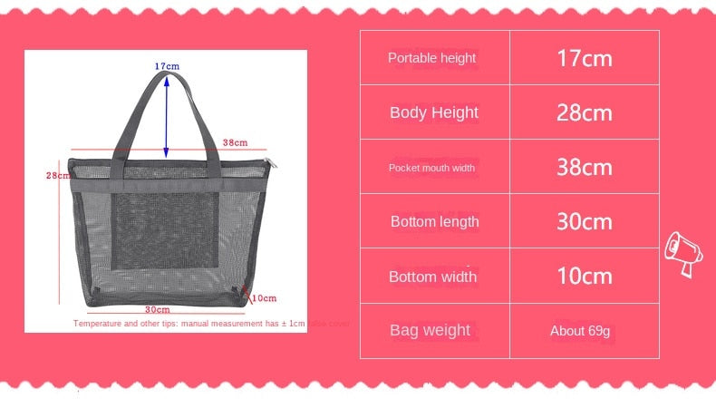 Mesh Basket Large Shower Bag Portable shoe Tote Quick Dry Shower Tote Hanging Storage Bag Toiletry Caddy for for College Dorm Room, Gym, Showers, Swimming and Travel 070-AA6-0001