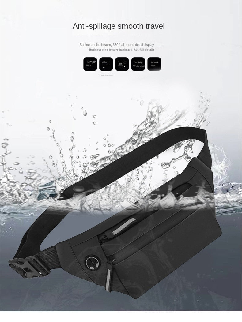 Waterproof Men Sport Waist Bag Reflective Zipper Chest Packs 067-AB2-0001