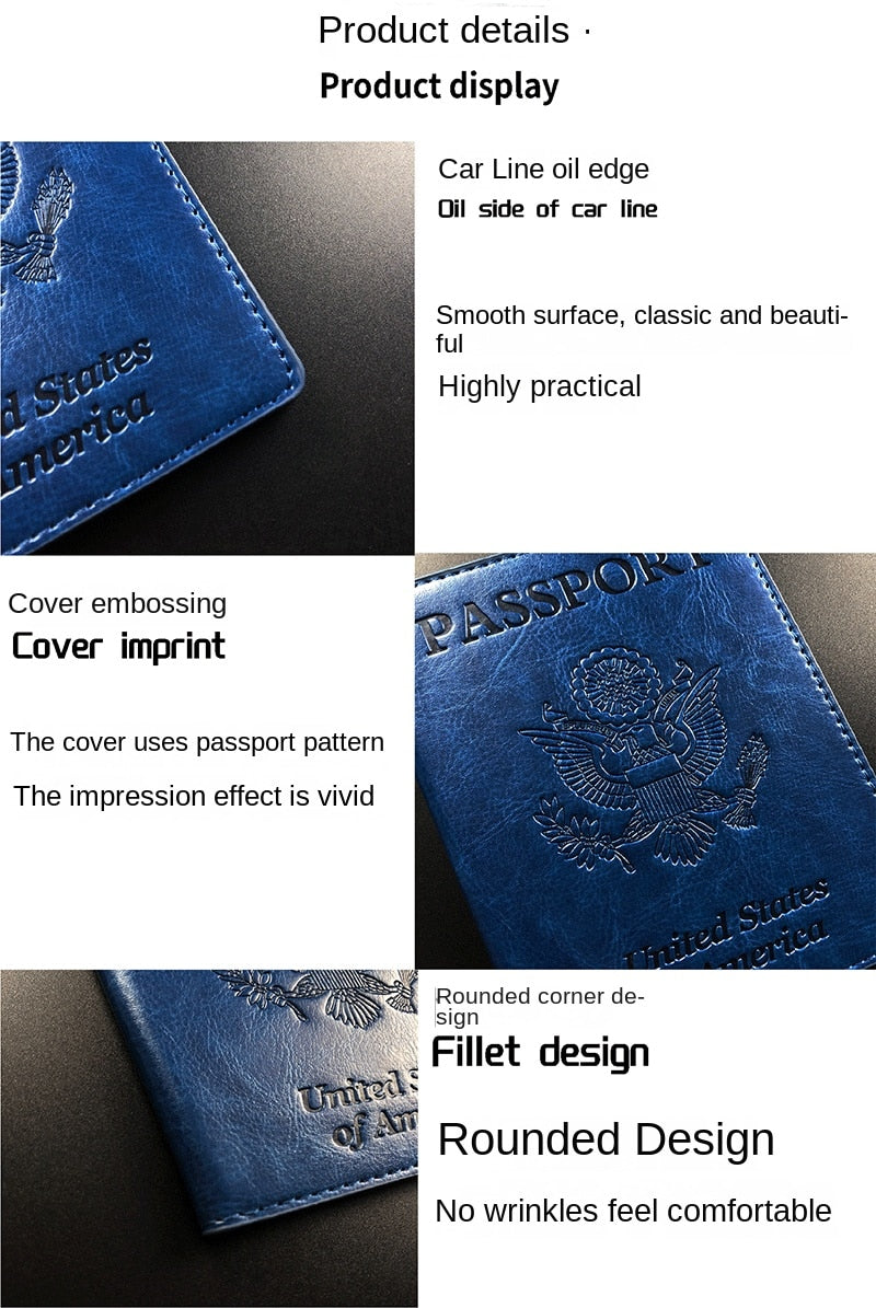 Passport Holder with Vaccine Card Slot, Multifunctional Leather Card Case Travel Accessories 070-AA3-0004