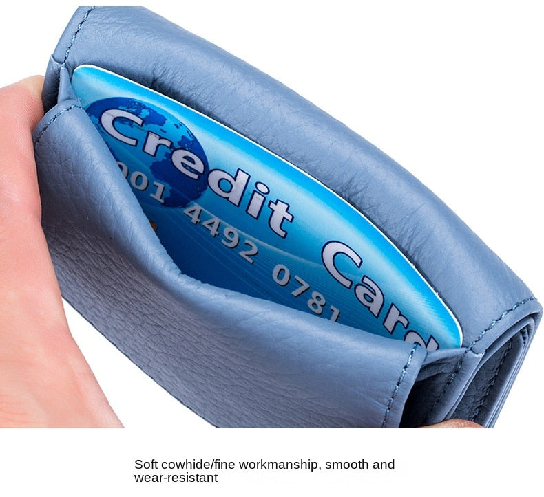 Small Genuine Leather Coin Wallet for Women RFID Blocking Card Holder Clutch Mini Handbag 067-AA9-0002