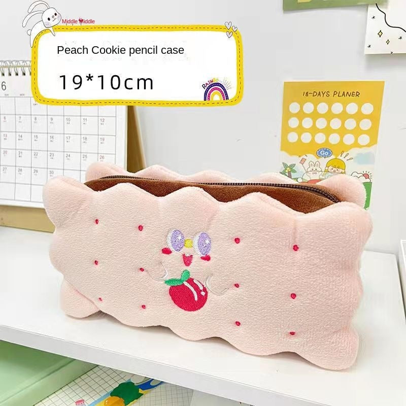 Pencil case Pen Case Sandwich Biscuit Plush Pencil Case Student Stationery Receipt Bag Creative Cute Girl Heart Makeup Bag 067-AA8-0001