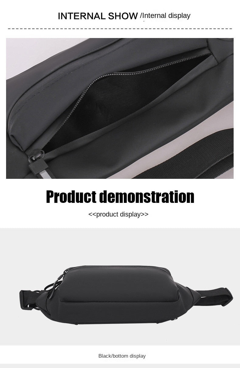 Waterproof Men Sport Waist Bag Reflective Zipper Chest Packs 067-AB2-0001