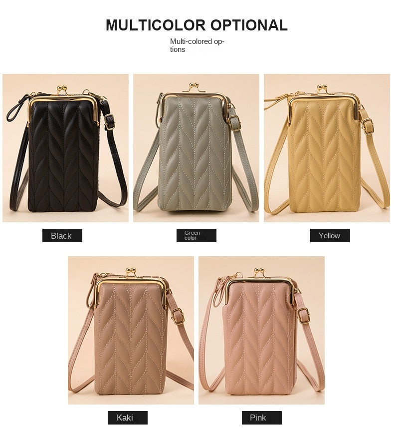 Crossbody Bags Mobile Phone Wallet Bags, Mini Shoulder Bag with Strap & Card Slots for Women Girl ,Green 067-AA3-0018