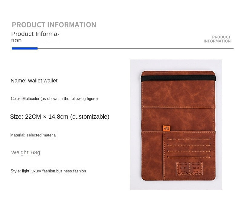 RFID Blocking Passport Holder with Elastic Band Wallet Compact ID Organizer Multifunctional Document Woman Banknotes Case 070-AA3-0003