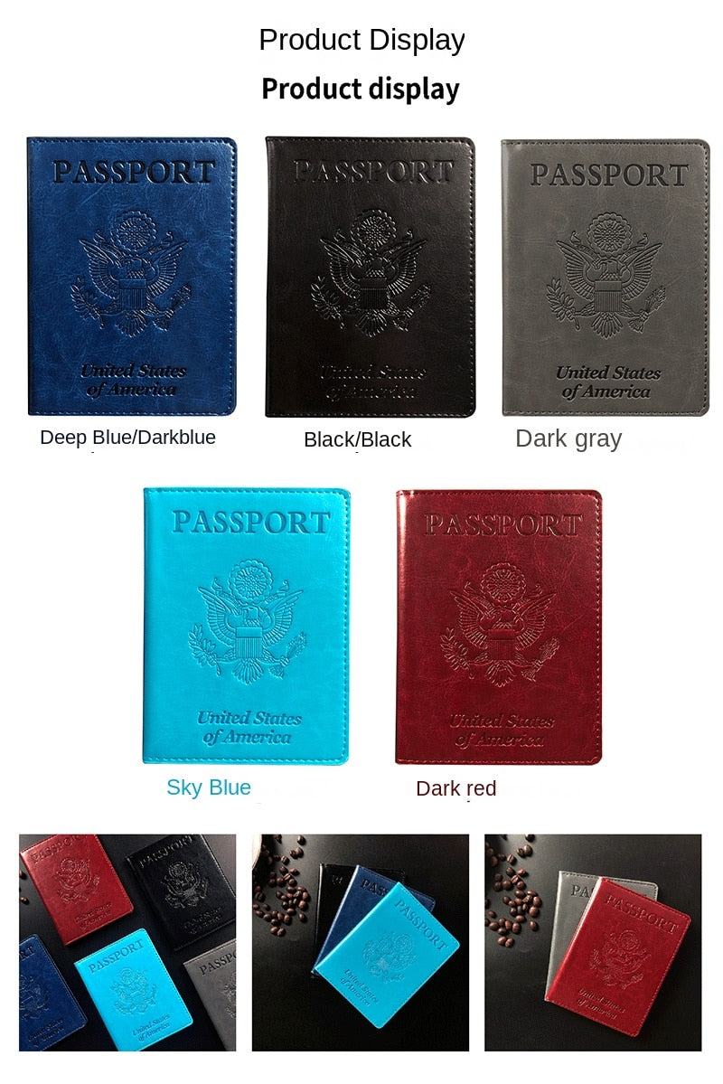 Passport Holder with Vaccine Card Slot, Multifunctional Leather Card Case Travel Accessories 070-AA3-0004