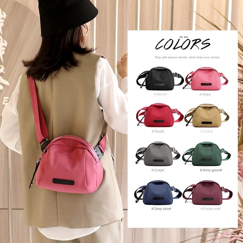 Waterproof Nylon Shoulder Bag For Women Wide Strap Bag Good Quality Shoulder Bag Soft Shell Bag 067-AA3-0021