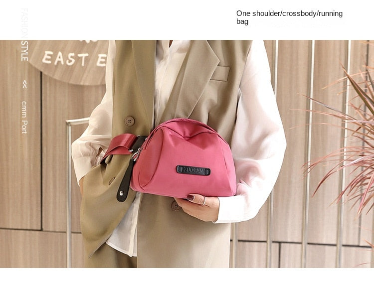 Waterproof Nylon Shoulder Bag For Women Wide Strap Bag Good Quality Shoulder Bag Soft Shell Bag 067-AA3-0021