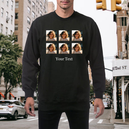 280g Personalized Crew Neck Sweatshirt - Men's, 6 Photos & Custom Text - Hoodies - BuyEcEc