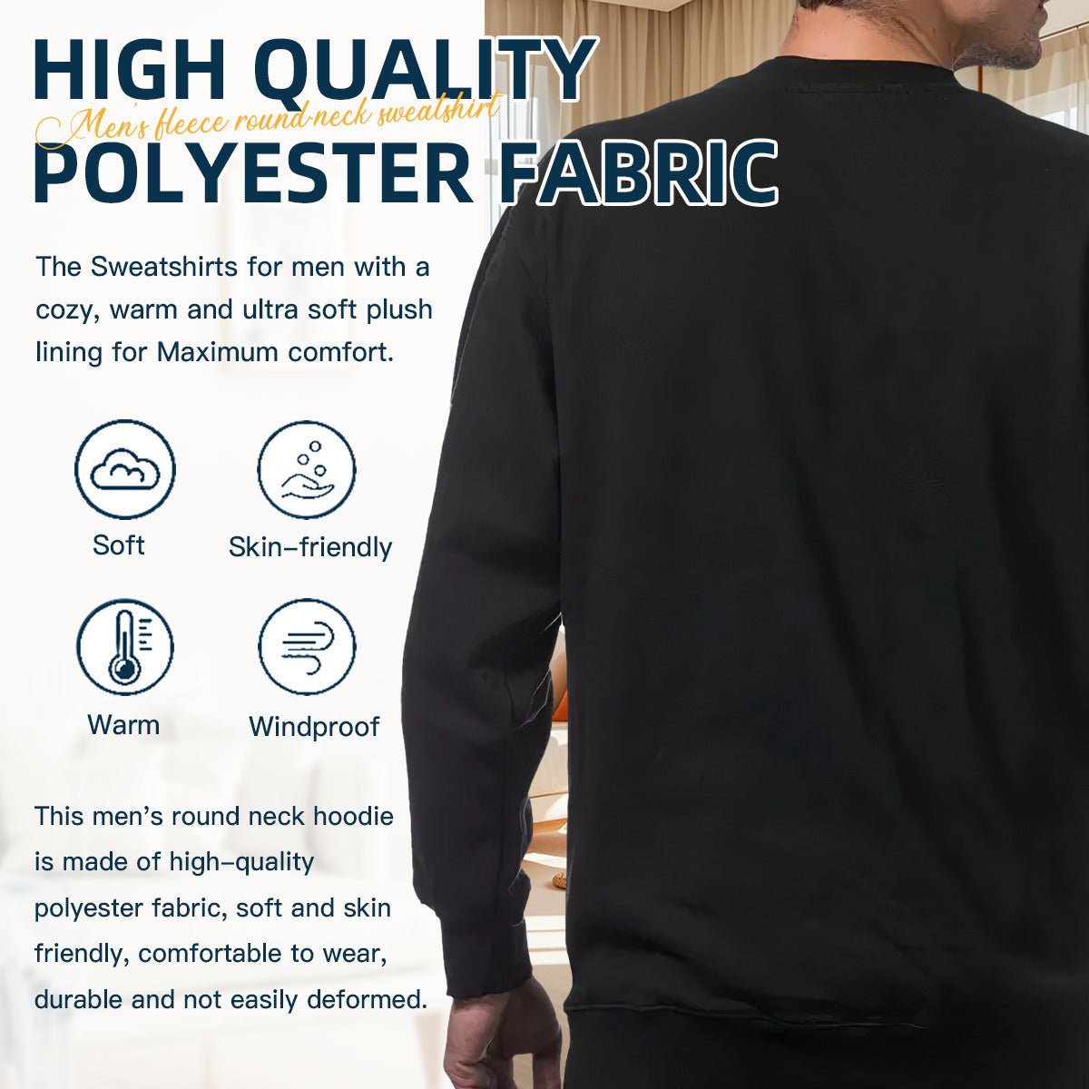 280g Personalized Crew Neck Sweatshirt - Men's, 6 Photos & Custom Text - Hoodies - BuyEcEc