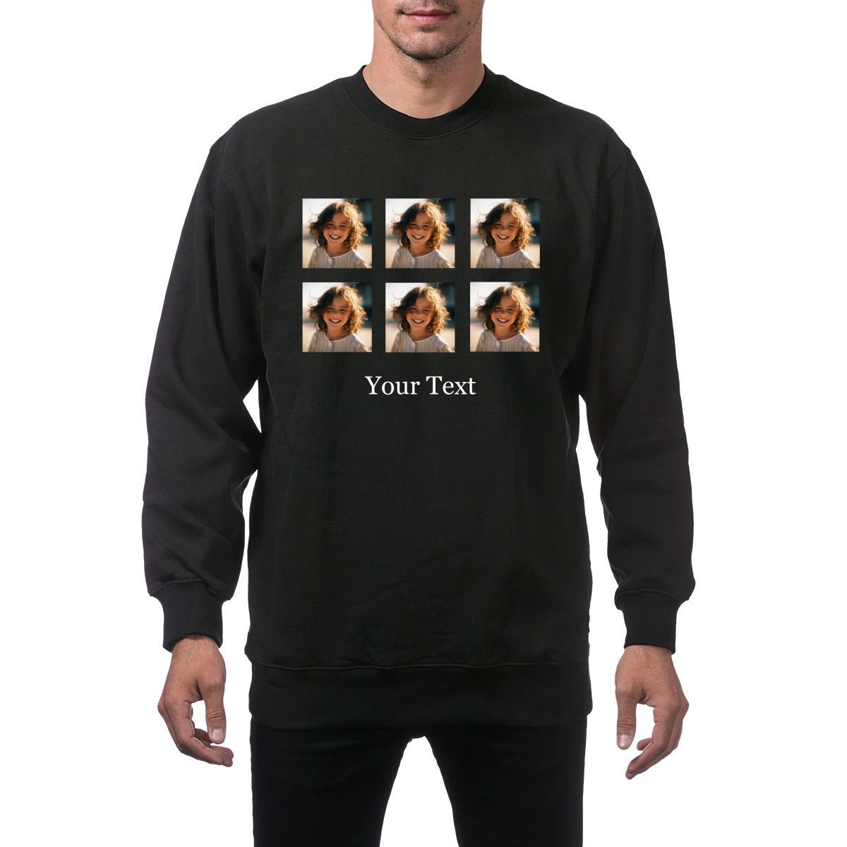 280g Personalized Crew Neck Sweatshirt - Men's, 6 Photos & Custom Text - Hoodies - BuyEcEc