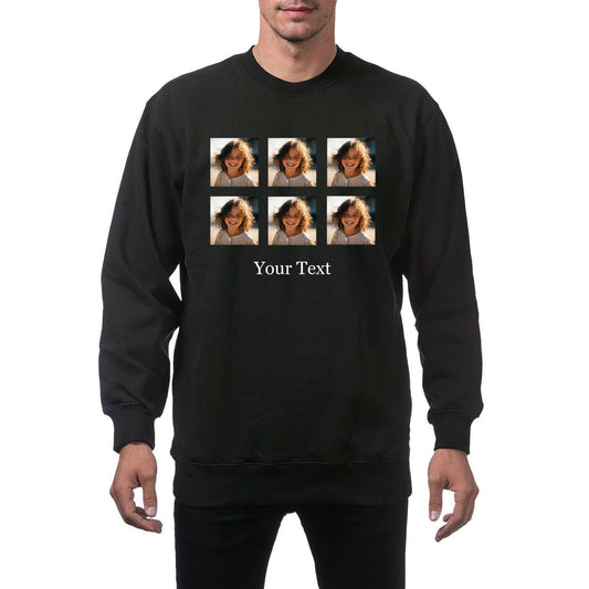 280g Personalized Crew Neck Sweatshirt - Men's, 6 Photos & Custom Text - Hoodies - BuyEcEc