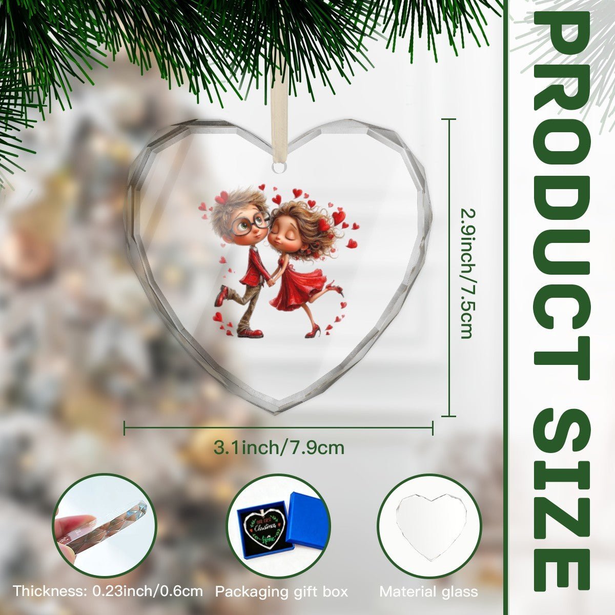 Artistic Crystal Heart Pendant | Designer Glass Ornament | BuyEcEc - Pendants & Ornaments - BuyEcEc