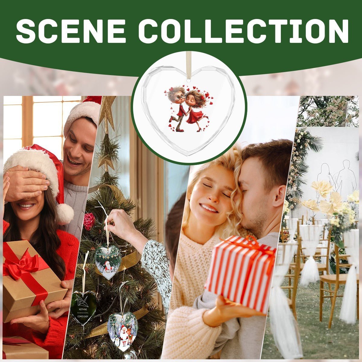 Artistic Crystal Heart Pendant | Designer Glass Ornament | BuyEcEc - Pendants & Ornaments - BuyEcEc