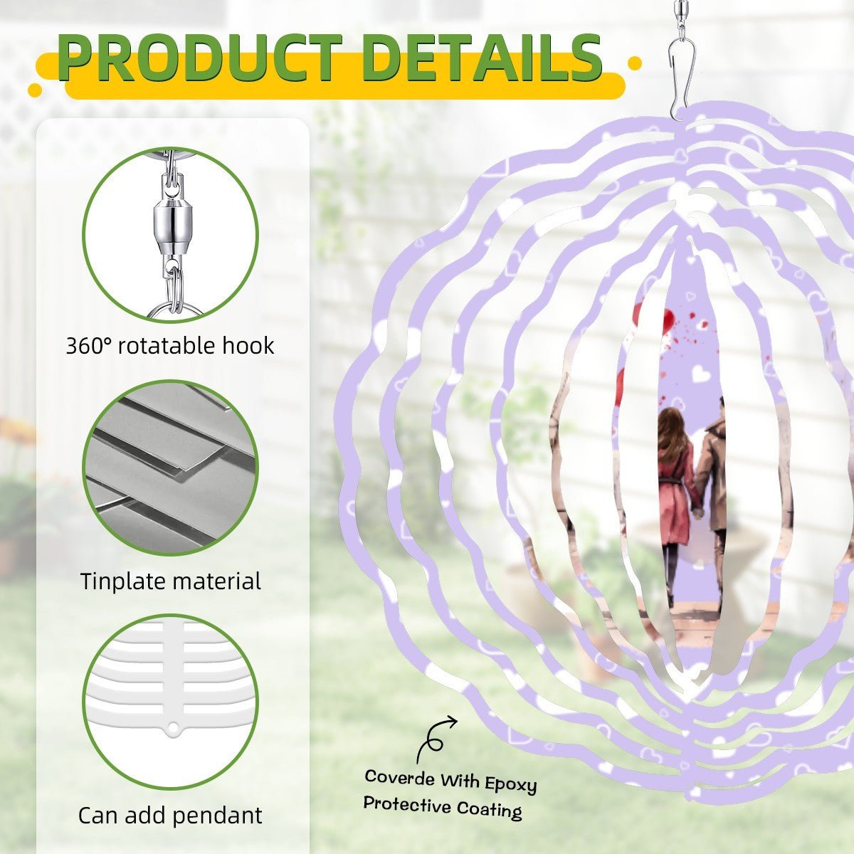 Artistic Mandala Wind Chime | 3D Rotating Snowflake Decor | BuyEcEc - Pendants & Ornaments - BuyEcEc