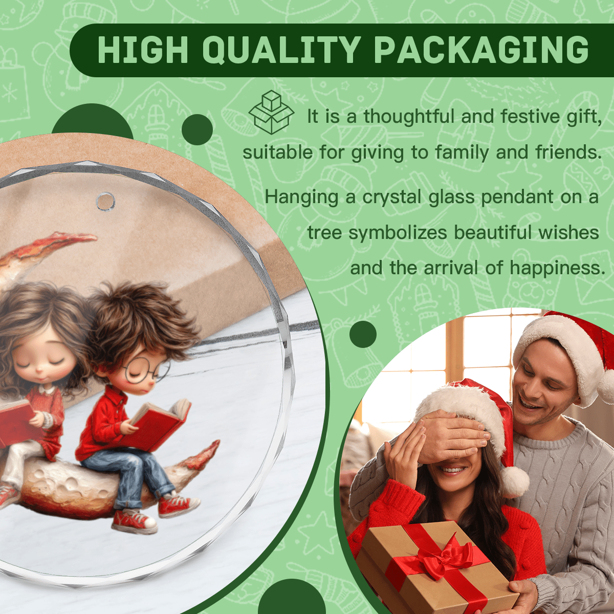 Artistic Round Glass Ornament | Designer Crystal Decor | BuyEcEc - Pendants & Ornaments - BuyEcEc