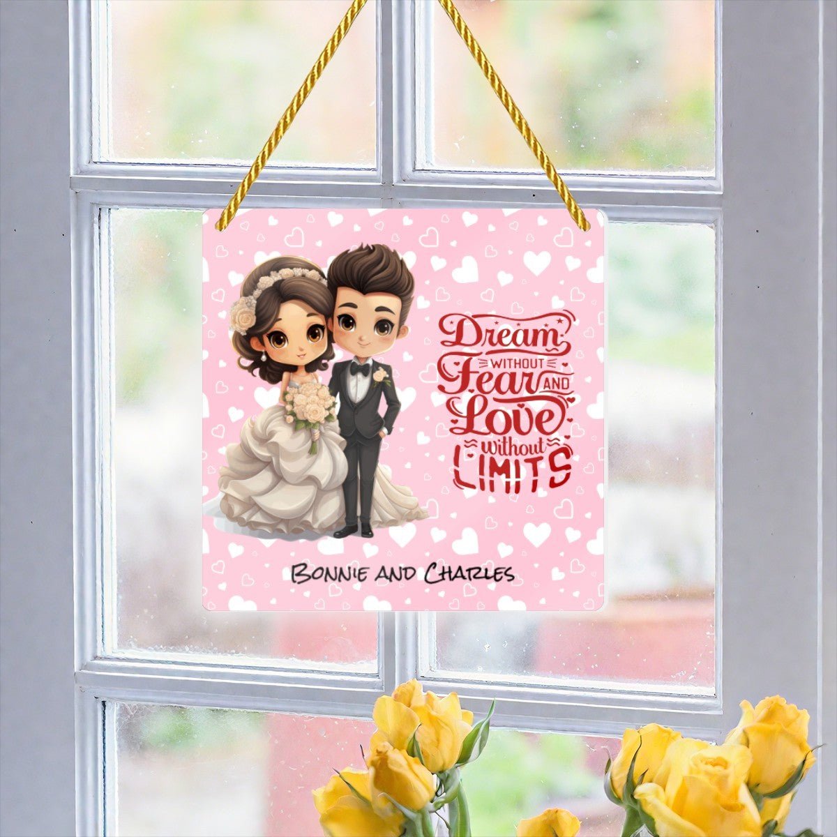 Artistic Square Acrylic Pendant | Designer Romantic Decor | BuyEcEc - Pendants & Ornaments - BuyEcEc