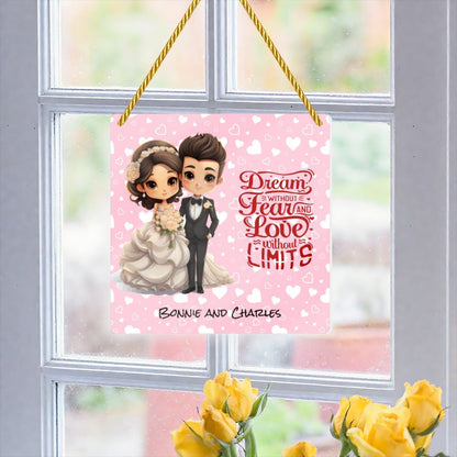 Artistic Square Acrylic Pendant | Designer Romantic Decor | BuyEcEc - Pendants & Ornaments - BuyEcEc