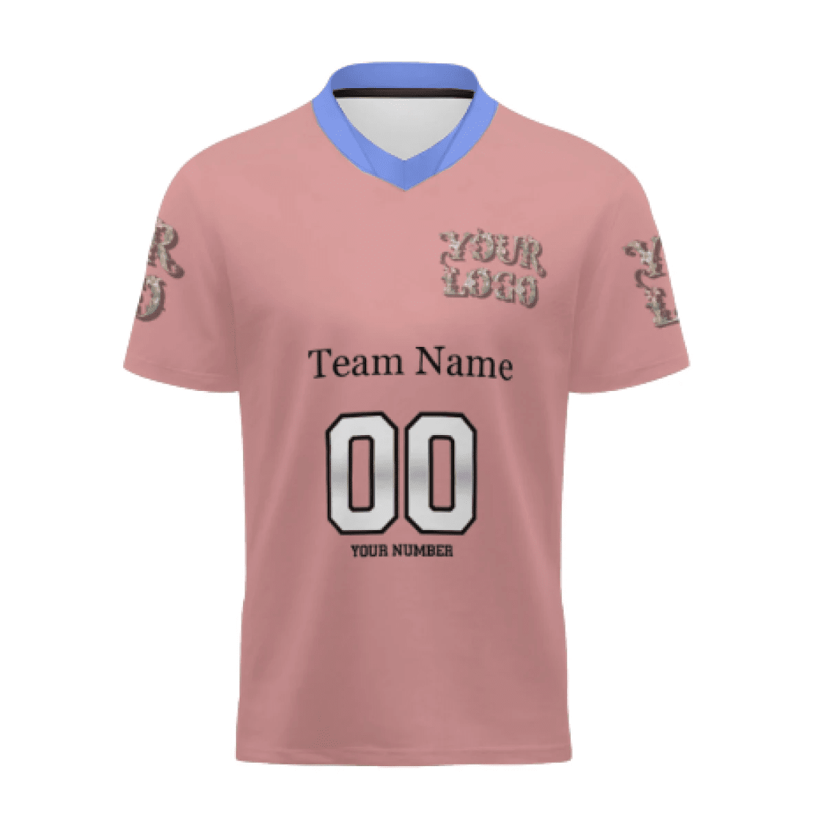 AW003 Custom V-Neck Men's Soccer Jersey – Team Name & Number Personalization - Apparel - BuyEcEc