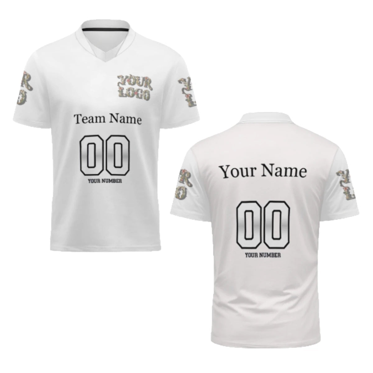 AW003 Custom V-Neck Men's Soccer Jersey – Team Name & Number Personalization - Apparel - BuyEcEc