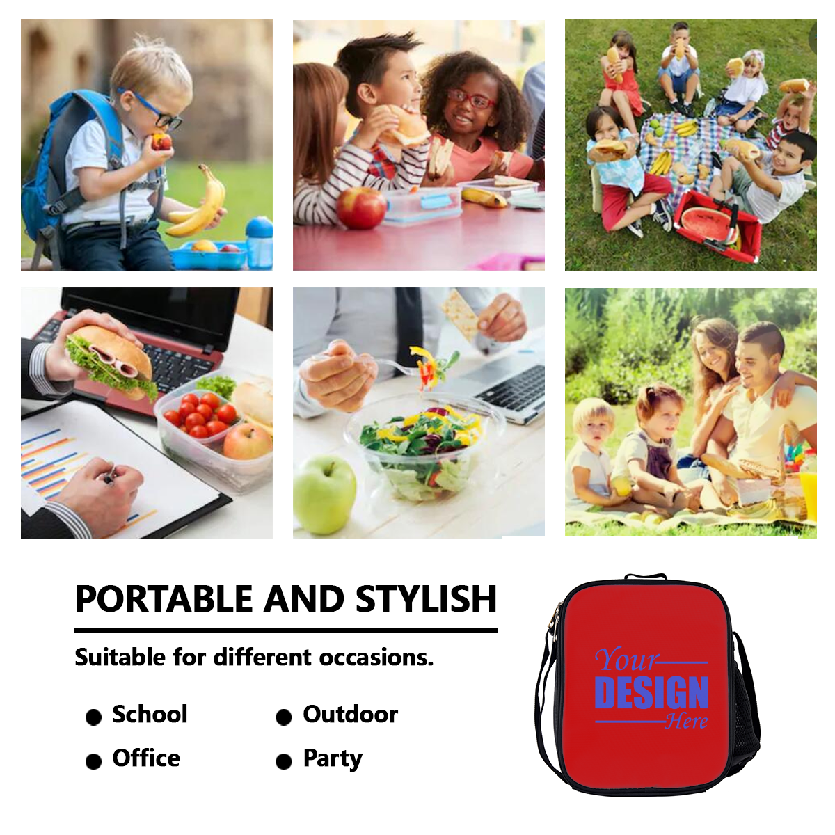 Backpack & Insulated Lunch Bag & Pencil Case Set – Custom Design - Storage - BuyEcEc