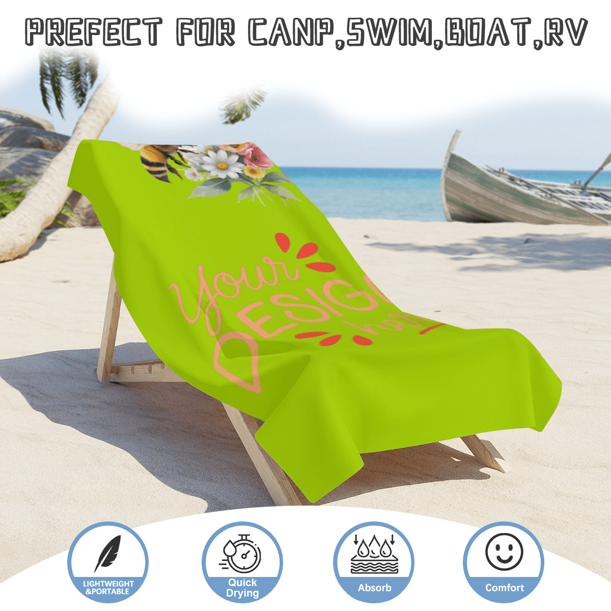 Beach Towel Microfiber Heat Transfer - BuyEcEc