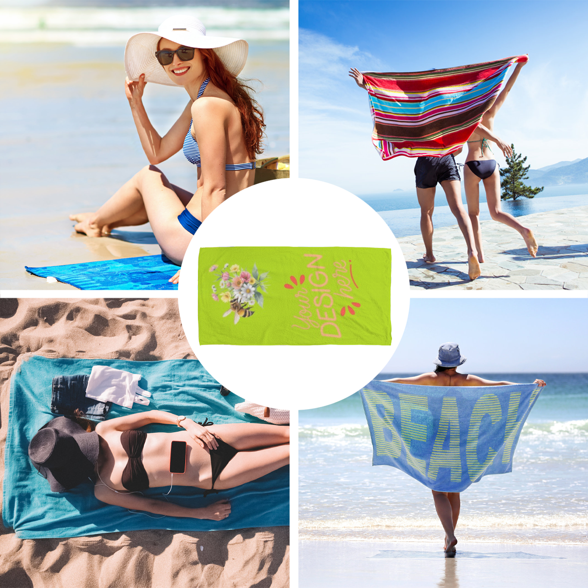 Beach Towel Microfiber Heat Transfer - BuyEcEc