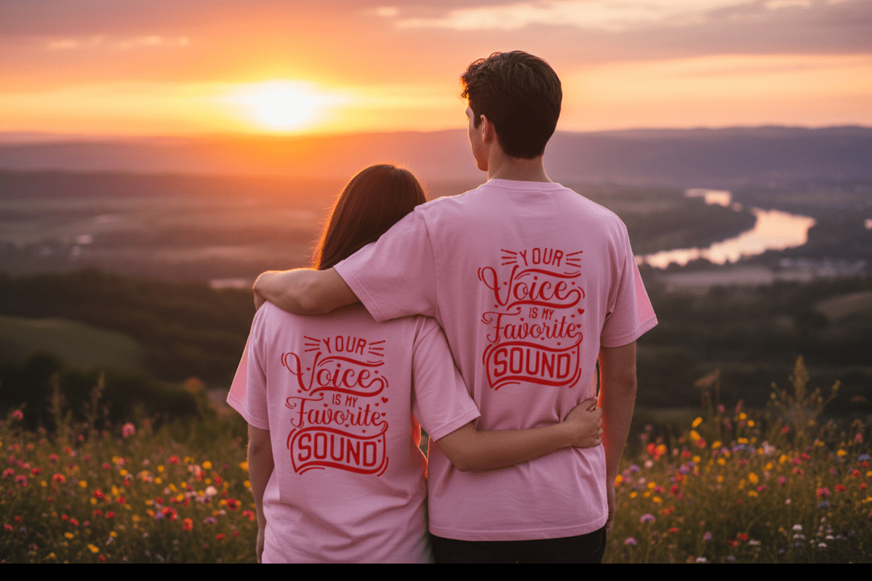 Bee Couple Unisex T-Shirt | 180g Double - Sided Print | BuyEcEc - BuyEcEc
